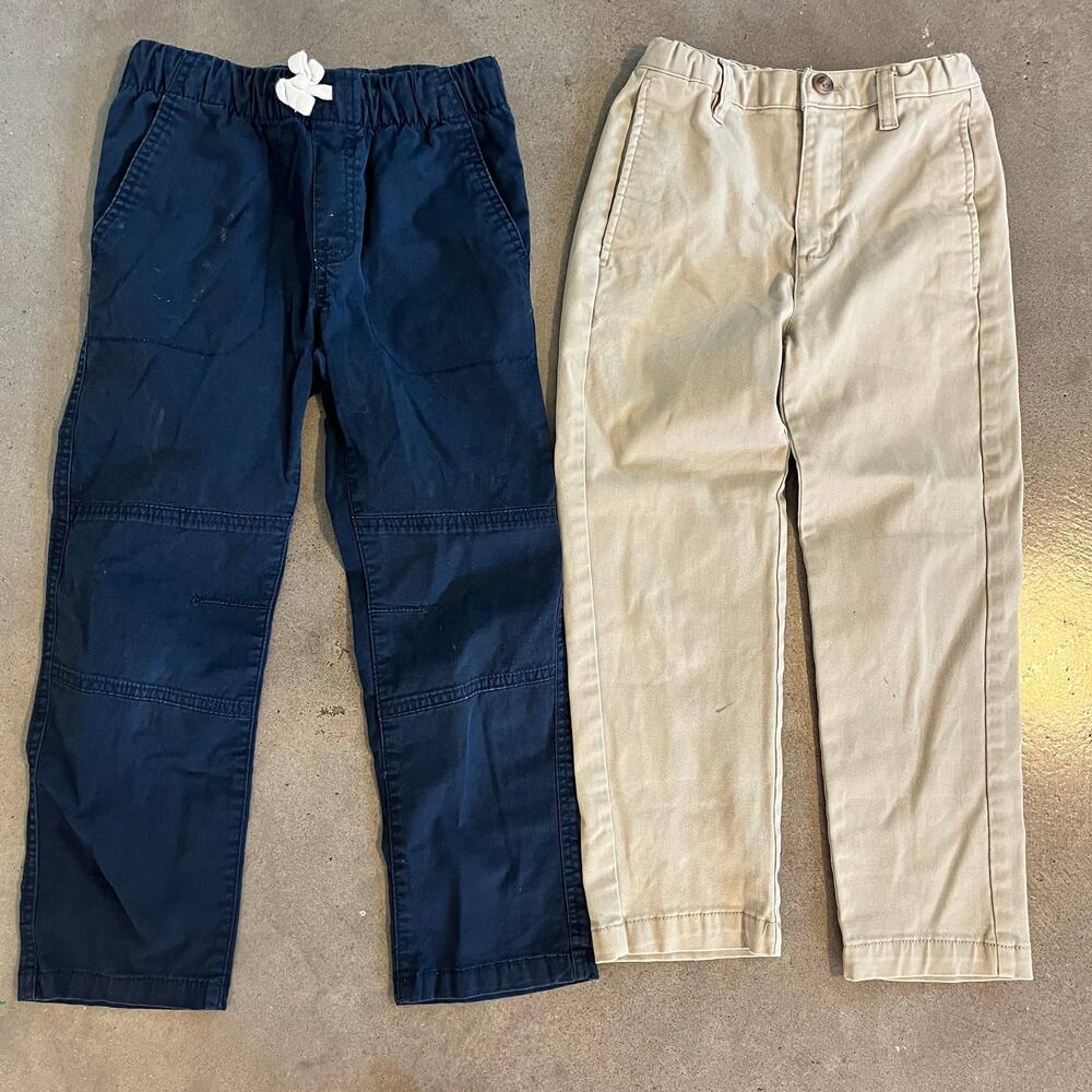 Cat & Jack navy blue khaki chino pants bundle boys size 6 uniform set casual